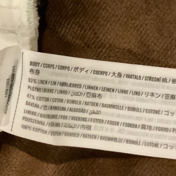 Abercrombie & Fitch White Green M Linen/Cotton Top Cropped Coquette Scandi Girl - Picture 4 of 9